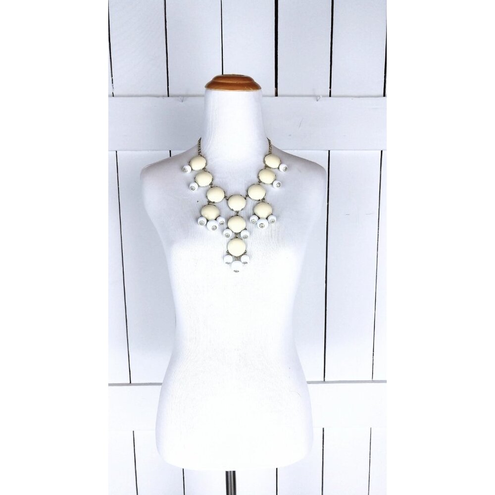 Chunky Layered Beaded Dangle Pendant Necklace - image 4